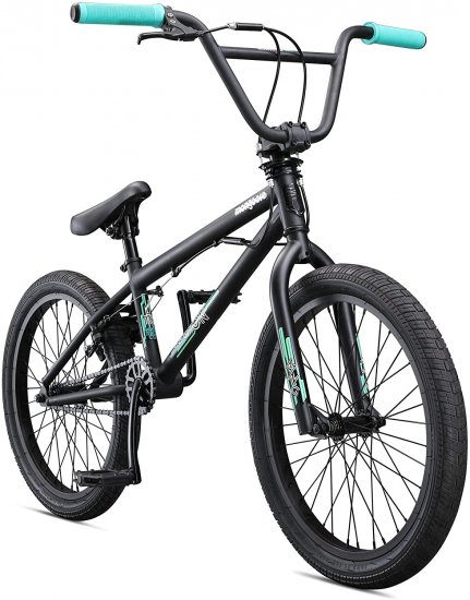 Mongoose Legion L10 Freestyle BMX Bike Line for Beginner-Level to Advanced Riders, Steel Frame, 20-Inch Wheels, Black/Teal