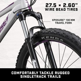 Mongoose Mountain Bike, 27.5-Inch Wheels, Tectonic T2 Aluminum Frame, Rigid Hardtail, Hydraulic Disc Brakes, White