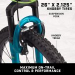 Mongoose Status Mountain Bike, Mens and Womens, Aluminum Frame, Teal