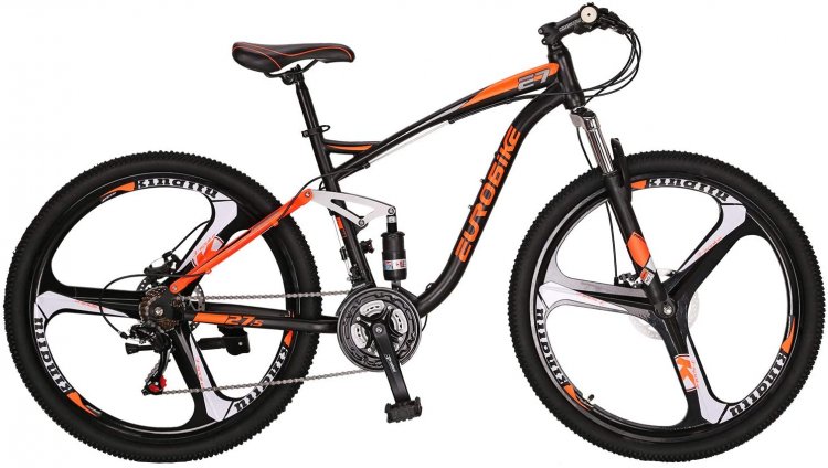 Front or Full Suspension Mountain Bike 21 Speed Bicycle 27.5 inches Mens MTB Disc Brakes Orange