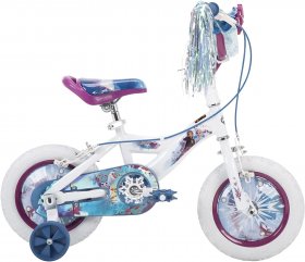 Huffy Frozen 2 Kid Bike, Training Wheels, Streamers & Basket Included, 12 inch