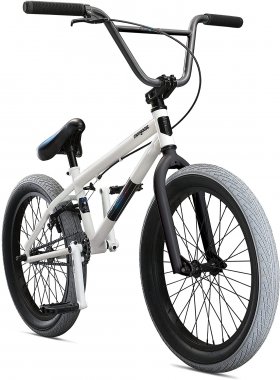 Mongoose Legion L40 Freestyle BMX Bike for Beginner-Level to Advanced Riders, Steel Frame, 20-Inch Wheels, White