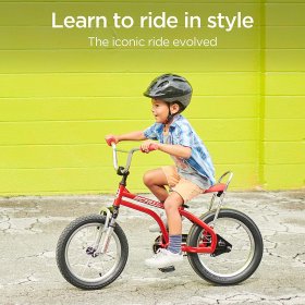 Schwinn Krate Evo Classic Kids Bike, 16-Inch Wheels, Boys and Girls Ages 3-5 Years, Removable Training Wheels, Coaster Brakes, Apple Red