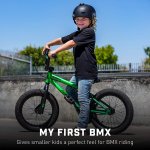 Mongoose Legion Freestyle Sidewalk BMX Bike for-Kids, -Children and Beginner-Level to Advanced Riders, 16 inch, Hi-Ten Steel Frame, Micro Drive 25x9T BMX Gearing