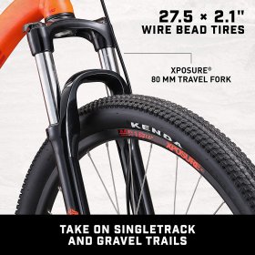 Mongoose Switchback Adult Mountain Bike, 8-21 Speeds, 27.5-Inch Wheels, Aluminum Frame, Disc Brakes, Orange