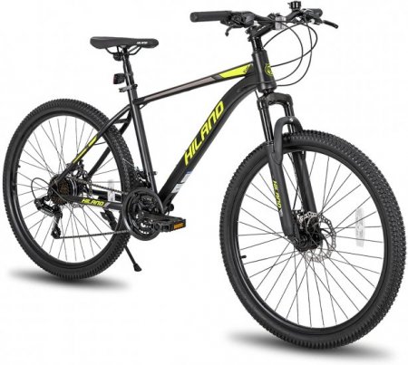 Hiland Mountain Bike Shimano 21 Speed, 26 Inch for Mens Men Womens Bicycle,Black