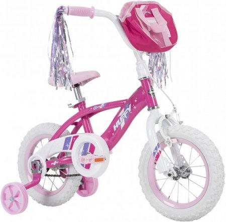 Huffy Glimmer Girls Bike, Fast Assembly Quick Connect, 12", Pink