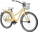 Huffy Woodhaven Cruiser Bike, Men's or Women's, 26 Inch,With Basket & Rear Rack,Cream Yellow