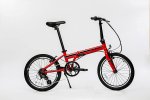 ZiZZO Urbano 24lb Lightest Aluminum Frame Genuine Shimano 8-Speed 20-Inch Folding Bike,Red