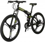 Eurobike Mountain Bike G7 21 Speed Folding Bike Dual Disc Brake 27.5 Inches Wheel Dual Suspension Bicycle,G7 K wheel Green