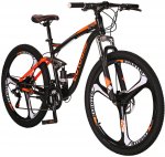 Front or Full Suspension Mountain Bike 21 Speed Bicycle 27.5 inches Mens MTB Disc Brakes Orange