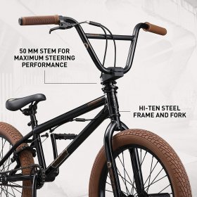 Mongoose Legion L20 Freestyle BMX Bike Line for Beginner-Level to Advanced Riders, Steel Frame, 20-Inch Wheels, Black