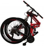 Eurobike 26 Inch Mountain Bike Folding Bicycle 21 Speed,Red