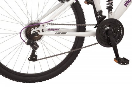 Mongoose Ledge 2.1 Mountain Bike, 26-inch wheels, 21 speeds, womens frame, white