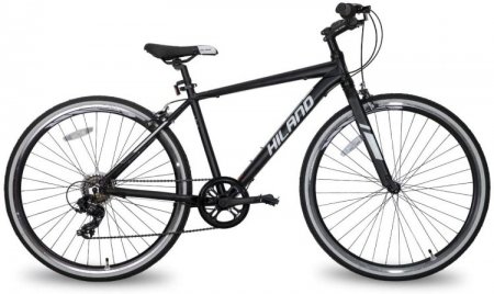 Hiland Hybrid Bike for Adult 700C Wheels with 7 Speeds