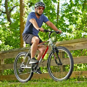 Huffy Hardtail Mountain Trail Bike 26 inch, Gloss Nickel