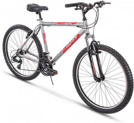 Huffy Hardtail Mountain Trail Bike 26 inch, Gloss Nickel