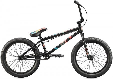 Mongoose Legion L40 Freestyle BMX Bike for Beginner-Level to Advanced Riders, Steel Frame, 20-Inch Wheels, Black/Multicolored