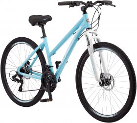 Schwinn GTX Comfort Adult Hybrid Bike, Dual Sport Bicycle, Aluminum 16-20-Inch Frame, Light Blue