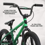 Mongoose Legion Freestyle Sidewalk BMX Bike for-Kids, -Children and Beginner-Level to Advanced Riders, 16 inch, Hi-Ten Steel Frame, Micro Drive 25x9T BMX Gearing