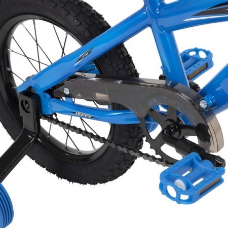 Huffy Bicycle Company Kids Bike, MotoX, 14" Gloss Blue, 14 inch wheel, Quick Connect Assembly