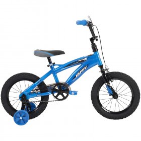 Huffy Bicycle Company Kids Bike, MotoX, 14" Gloss Blue, 14 inch wheel, Quick Connect Assembly