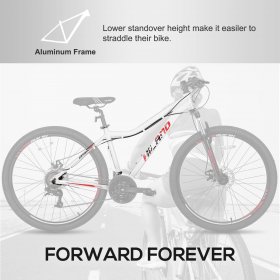 Hiland Aluminum Mountain Bike,Lock-Out Suspension Fork, 21 Speeds 27.5 Inch, White