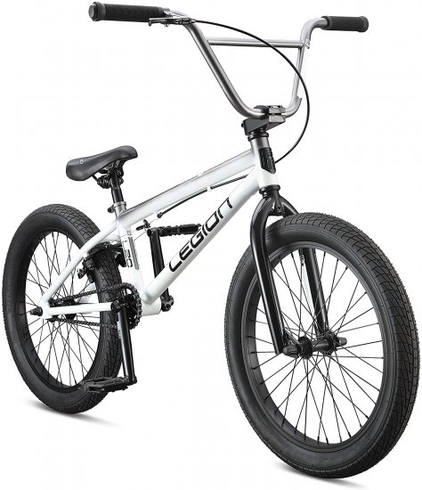 Mongoose Legion L20 Freestyle Youth BMX Bike Line for Beginner-Level to Advanced Riders, Steel Frame, 20-Inch Wheels, White