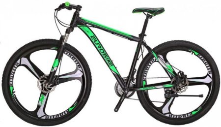 Eurobike Bikes X9 Aluminum Frame Mountain Bike 29 Inch 3 Spoke Wheels 21 Speed Bicycle Blackgreen