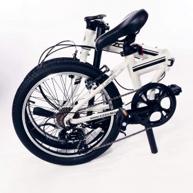 ZiZZO Campo 20 inch Folding Bike with Shimano 7-Speed, Adjustable Stem, Light Weight Aluminum Frame,White