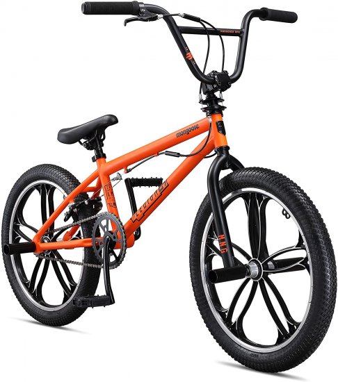 Mongoose Legion Freestyle Sidewalk BMX Bike for-Kids, -Children and Beginner-Level to Advanced Riders, 20 inch, Hi-Ten Steel Frame, Micro Drive 25x9T BMX Gearing