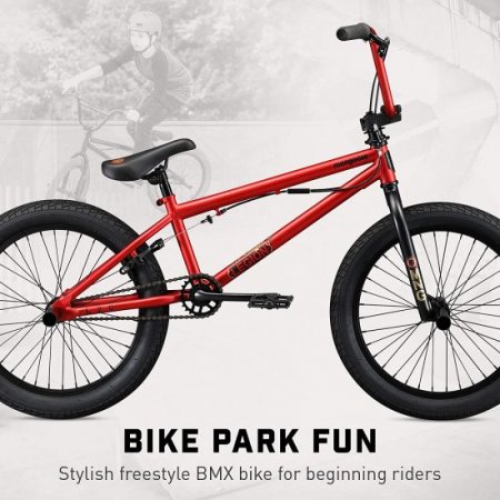 Mongoose Legion L20 Freestyle BMX Bike Line for Beginner-Level to Advanced Riders, Steel Frame, 20-Inch Wheels, Red