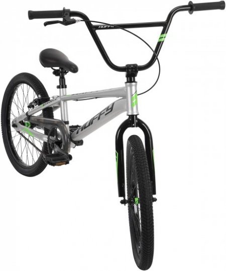 Huffy Axilus 20" BMX Bike for Kids, Steel Frame, Racing BMX Style,Matte Silver