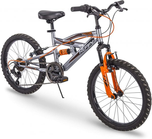 Huffy Valcon 20\" Mountain Bike for Boys - 6 Speed - Dual Suspension - Charcoal