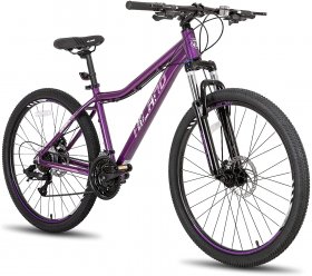 Hiland Aluminum Mountain Bike,Lock-Out Suspension Fork, 21 Speeds 26 Inch, Purple