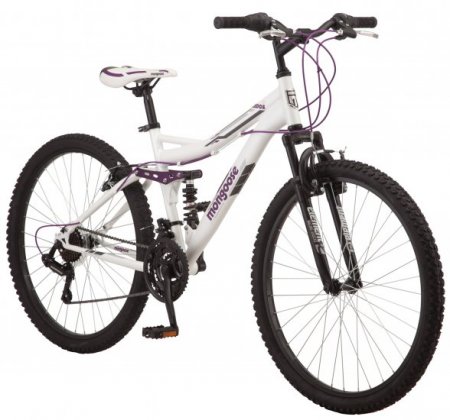 Mongoose Ledge 2.1 Mountain Bike, 26-inch wheels, 21 speeds, womens frame, white