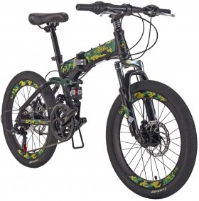 SD G20 20 Inch Folding Bike Mechanical Disc Brake Mountain Bikes 18 Speed Gears Full Suspension Foldable Bicycle