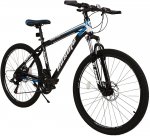 hosote 26 Inch Mountain Bike with Aluminum Frame for Men and Women, Shimano 21 Speeds Lightweight MTB Bicycle with Suspension Fork, Dual Disc Brake, Black