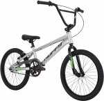Huffy Axilus 20" BMX Bike for Kids, Steel Frame, Racing BMX Style,Matte Silver