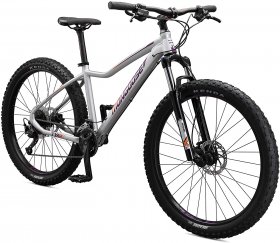 Mongoose Mountain Bike, 27.5-Inch Wheels, Tectonic T2 Aluminum Frame, Rigid Hardtail, Hydraulic Disc Brakes, White
