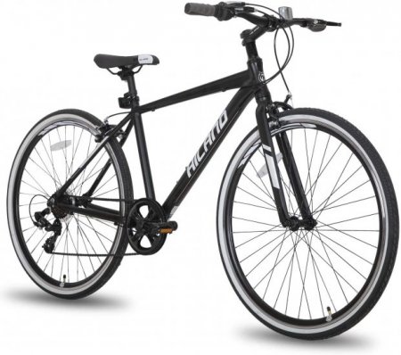 Hiland Hybrid Bike for Adult 700C Wheels with 7 Speeds