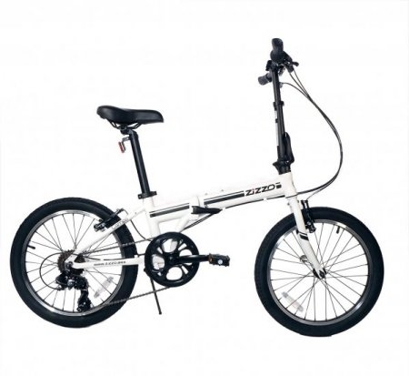 ZiZZO Campo 20 inch Folding Bike with Shimano 7-Speed, Adjustable Stem, Light Weight Aluminum Frame,White