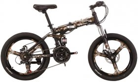 Eurobike HYG20 Folding Bike 18 Speed Dual Suspension Bicycle 20 inch 3 Spoke Wheels Foldable Bike