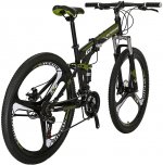 Eurobike Mountain Bike G7 21 Speed Folding Bike Dual Disc Brake 27.5 Inches Wheel Dual Suspension Bicycle,G7 K wheel Green