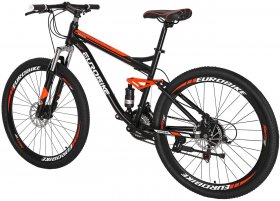 YH-S7 Mountain Bike Full Suspension Frame 21 Speed Shifter 27.5 Inch Wheels Dual Disc Brakes Bikes for Men Orange