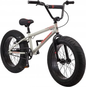 Mongoose Argus MX Kids Fat Tire Mountain Bike, 20 Inch, Single Speed, 3-4.25-Inch Wide Tires, Tan
