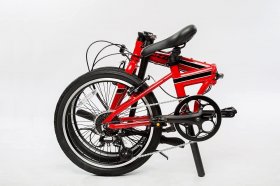 ZiZZO Urbano 24lb Lightest Aluminum Frame Genuine Shimano 8-Speed 20-Inch Folding Bike,Red