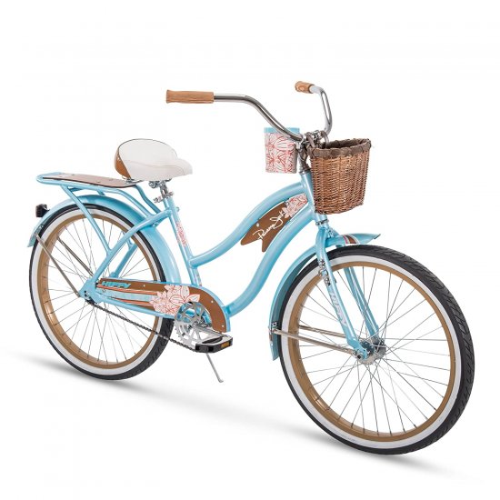 Huffy 24\" Panama Jack Women\'s Beach Cruiser Bike, Sky Blue