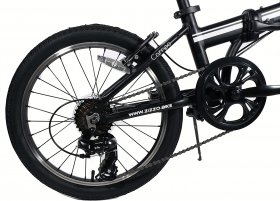 ZiZZO Campo 20 inch Folding Bike with Shimano 7-Speed, Adjustable Stem, Light Weight Aluminum Frame,BLACK