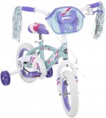 Huffy Kid Bike 12 inch Glimmer Quick Connect Assembly, Blue w/ Streamers & Bag